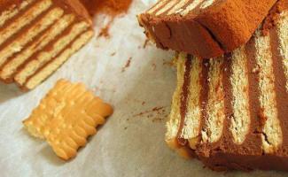 Торт из печенья без выпечки со сгущенкой: рецепты с фото